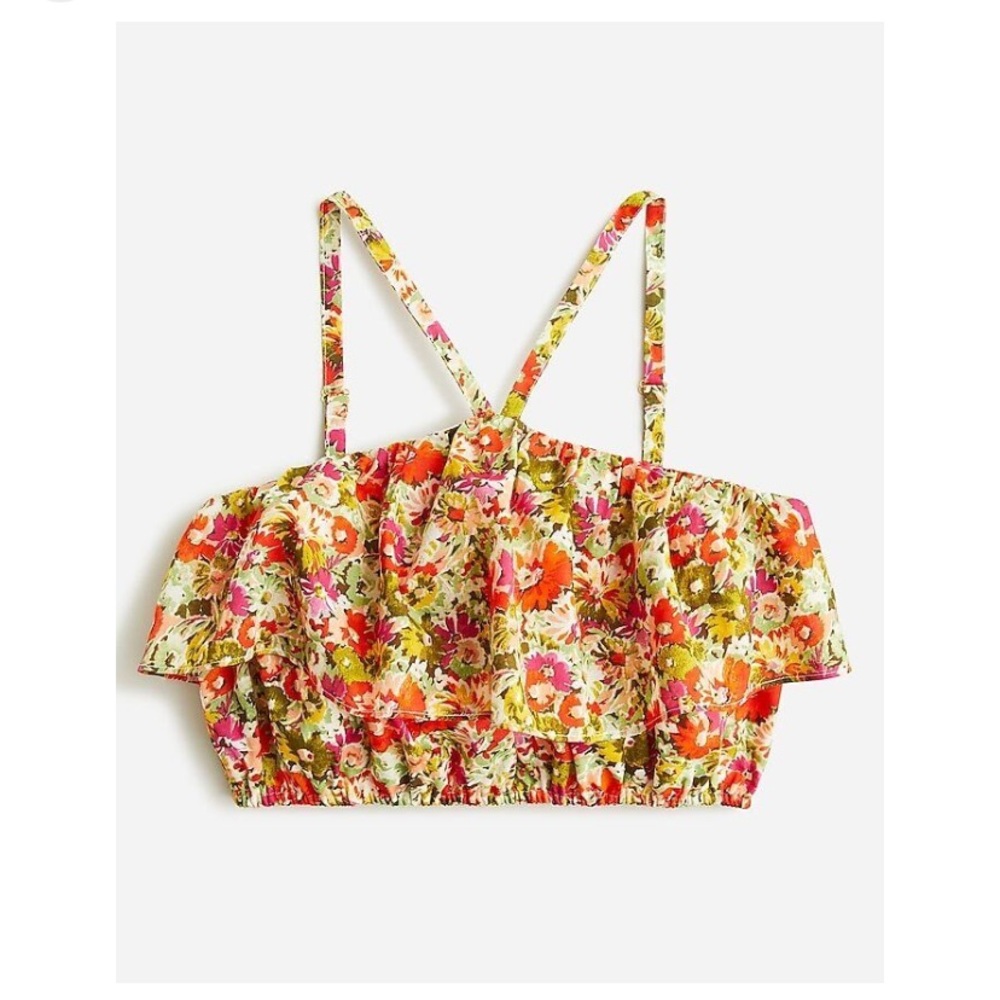 NWOT J Crew Ruffle Halter Crop Top